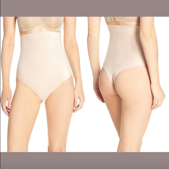 NWD‎ $64 Spanx Suit Your Fancy High Waist Thong in Beige [SZ Small ]